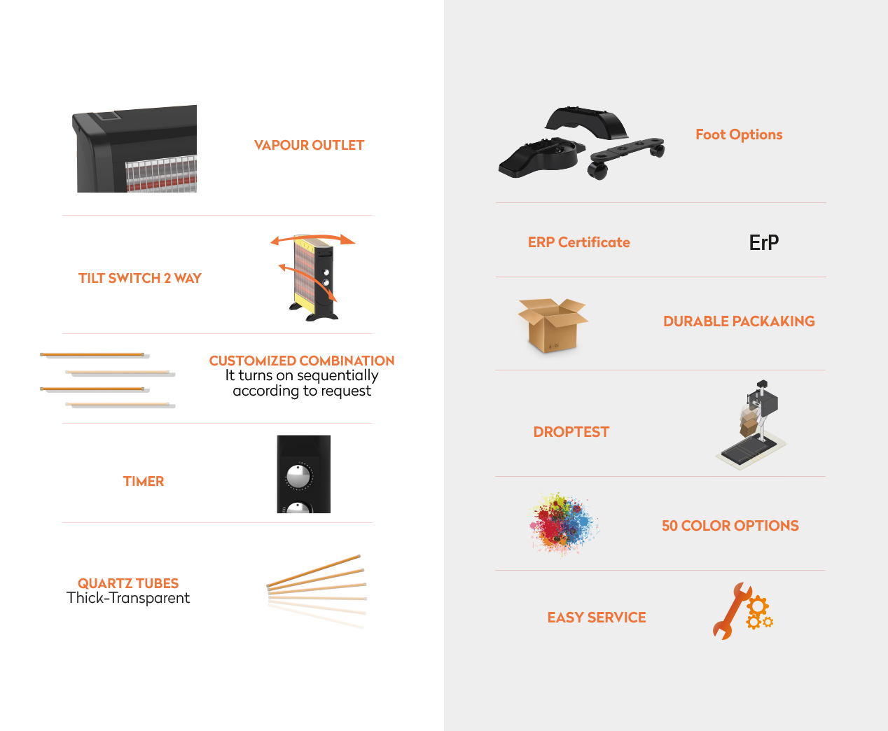 HEATERS options HEATERS options